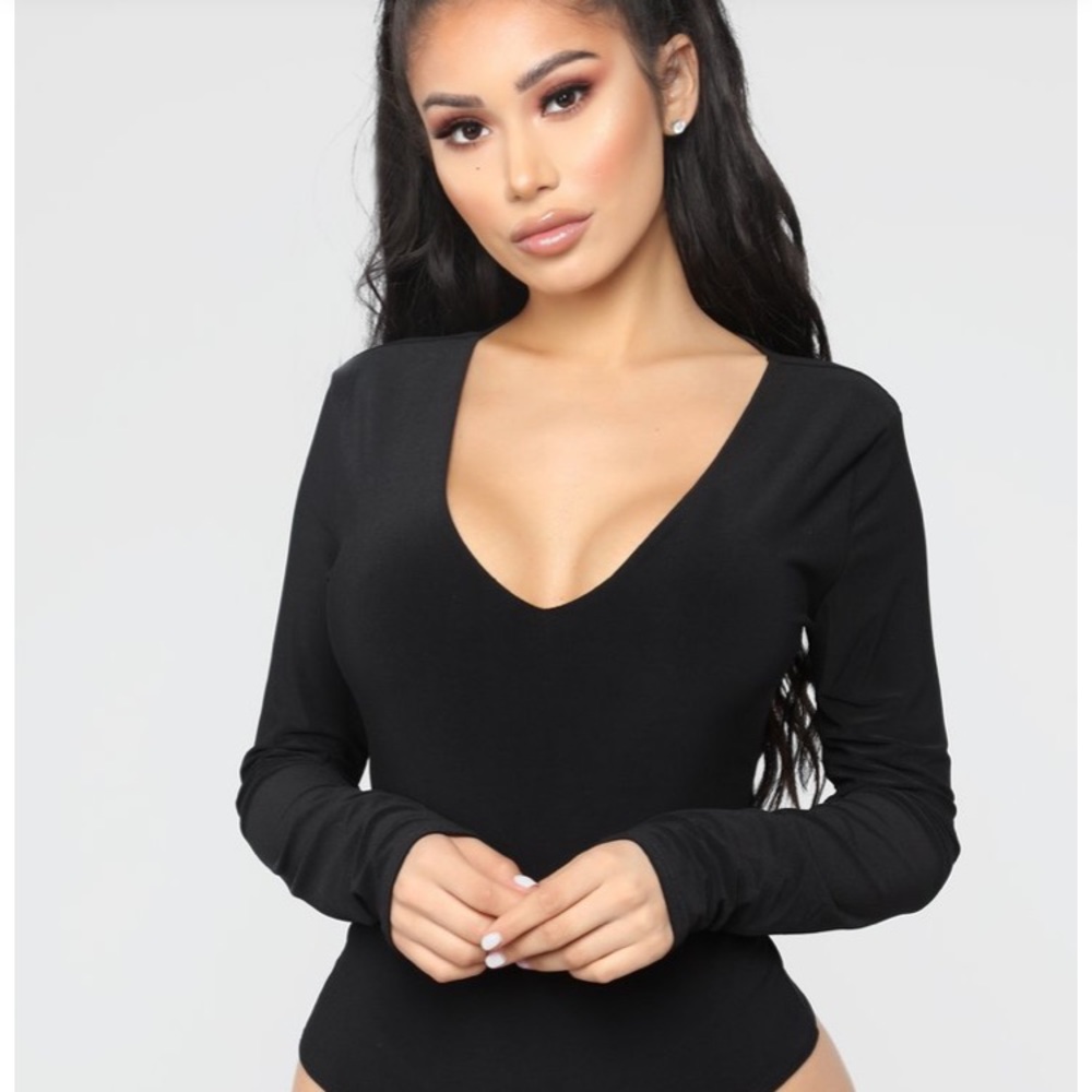 Louise V Neck Bodysuit FashionNova